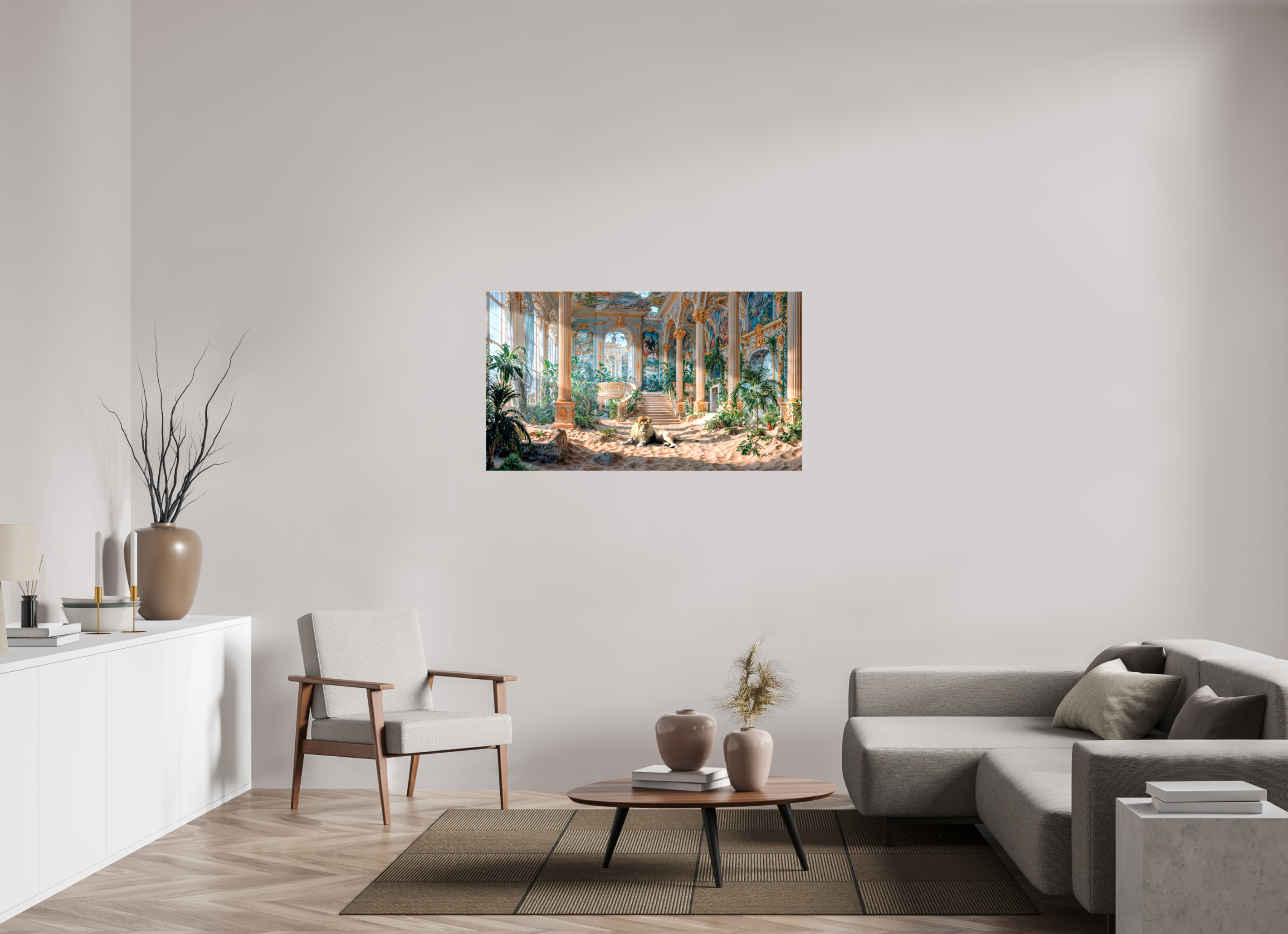 128 x 72 cm, Toile (Canvas) brillante sur châssis Le gardien