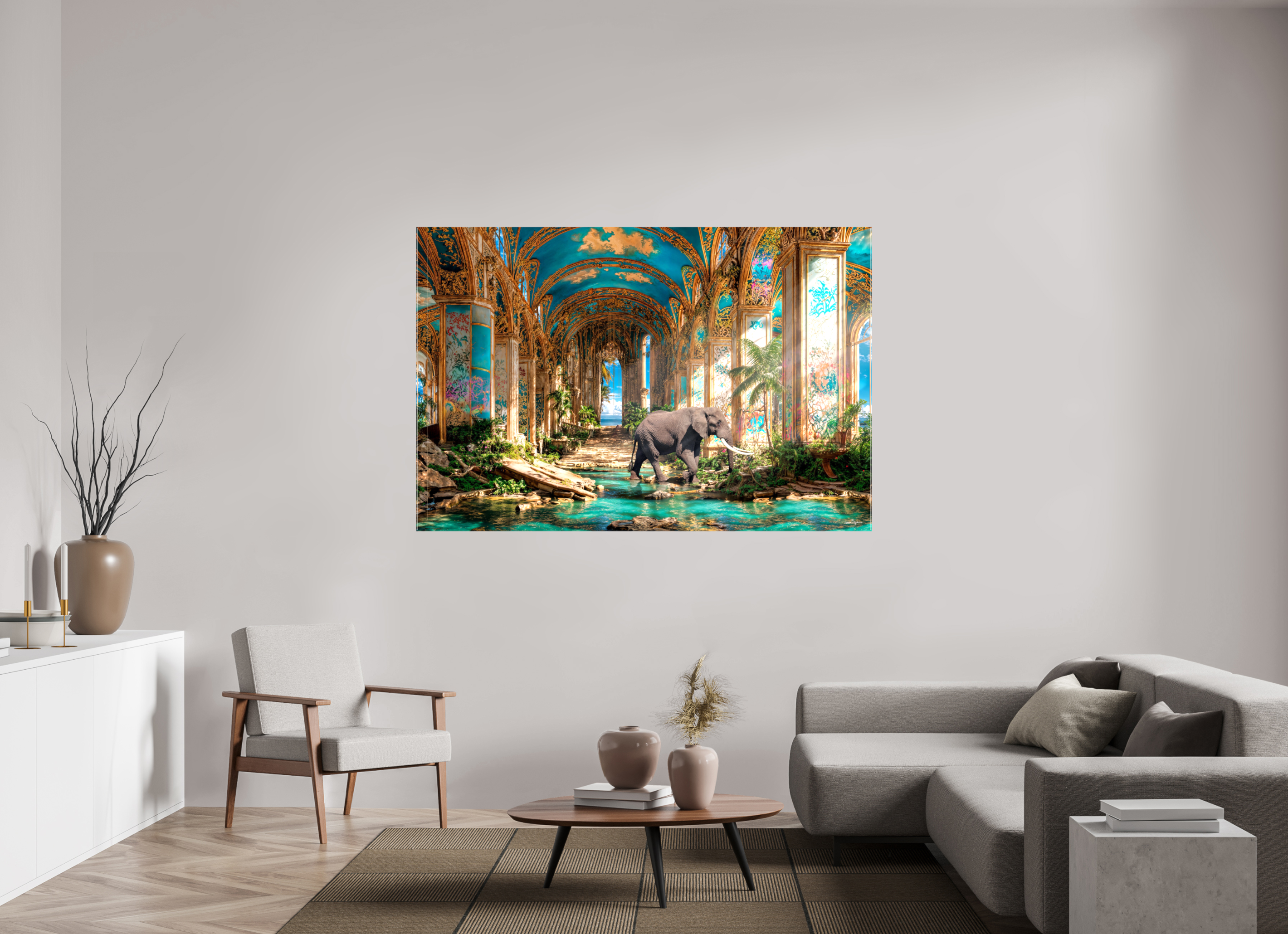 180 x 120 cm, Toile (Canvas) brillante sur châssis L'église abandonnée