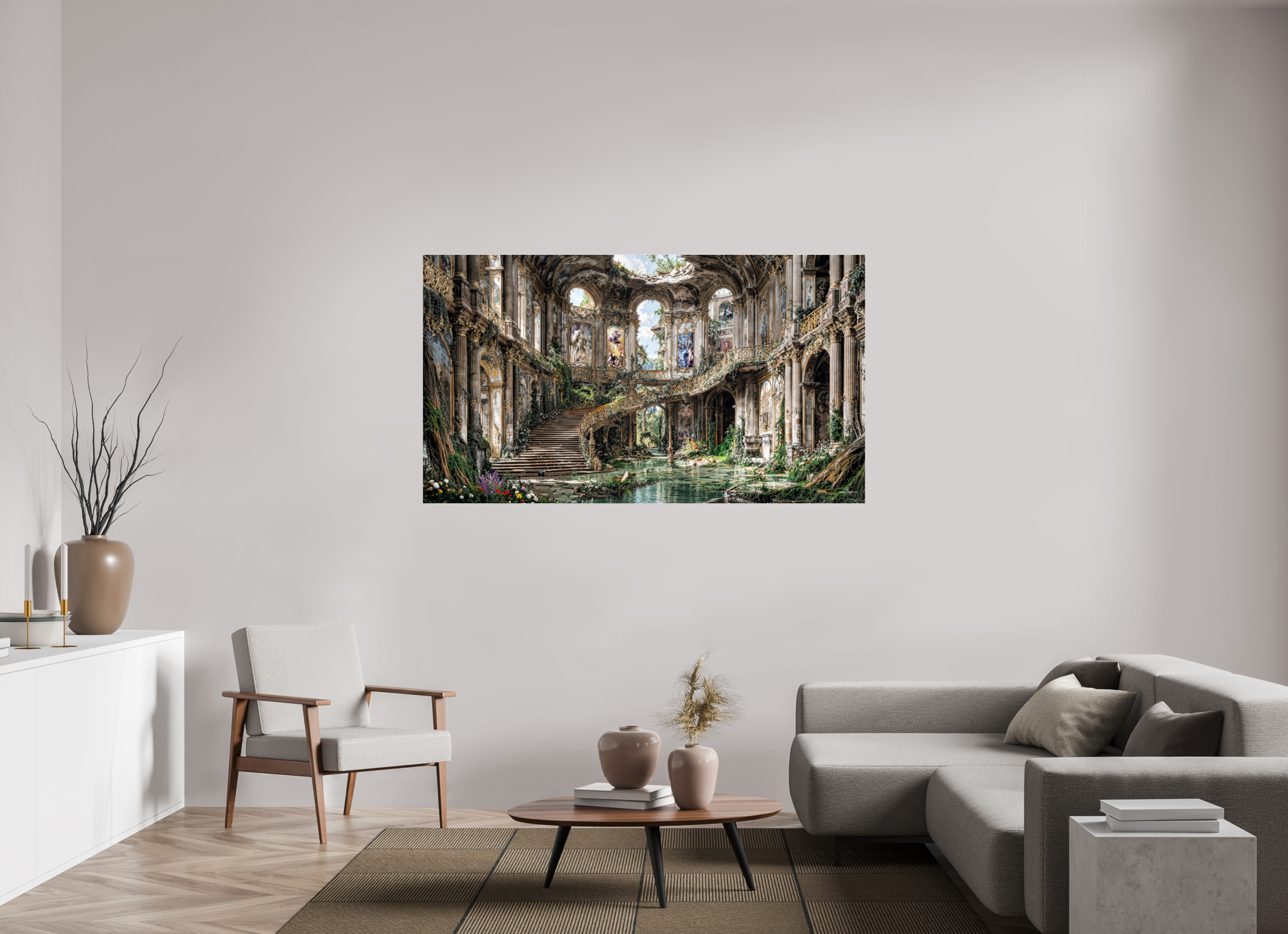 176 x 99 cm, Tirage photo sous Acrylique (plexi) Le silence des ruines