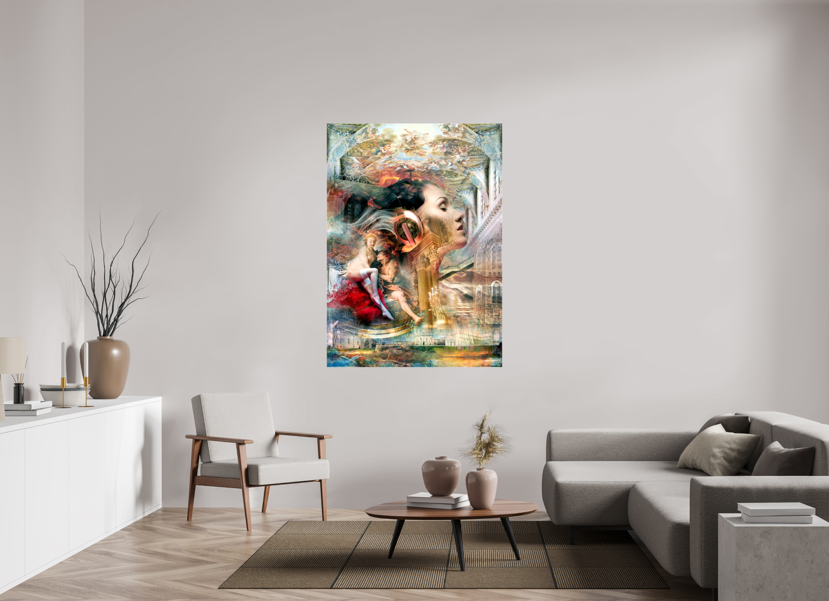 110 x 153,3 cm, Toile (Canvas) brillante sur châssis Allégorie du désir