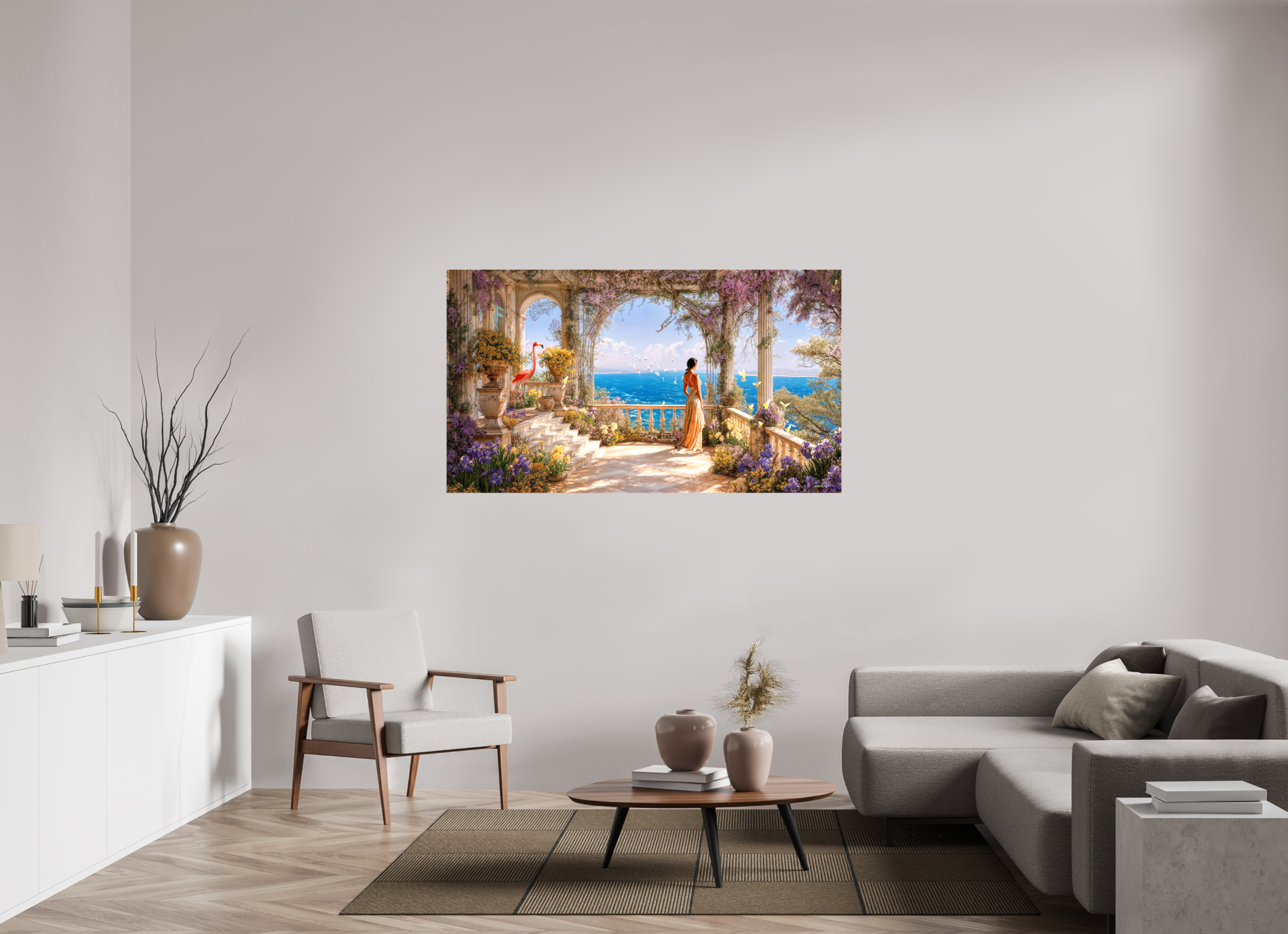 160 x 90 cm, Toile (Canvas) brillante sur châssis Vue sur océan