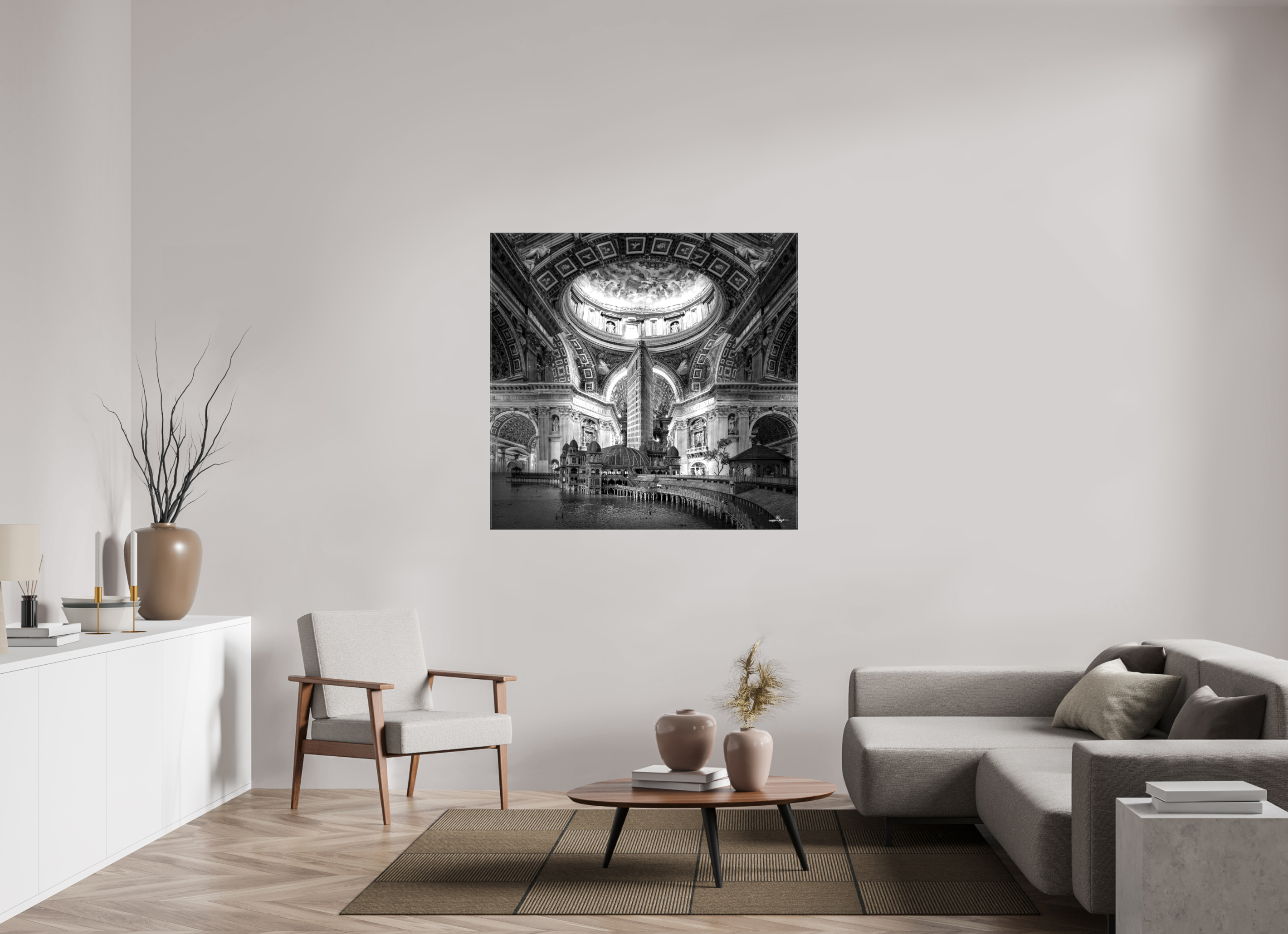 124,3 x 120 cm, Toile (Canvas) brillante sur châssis Then Big Flatiron