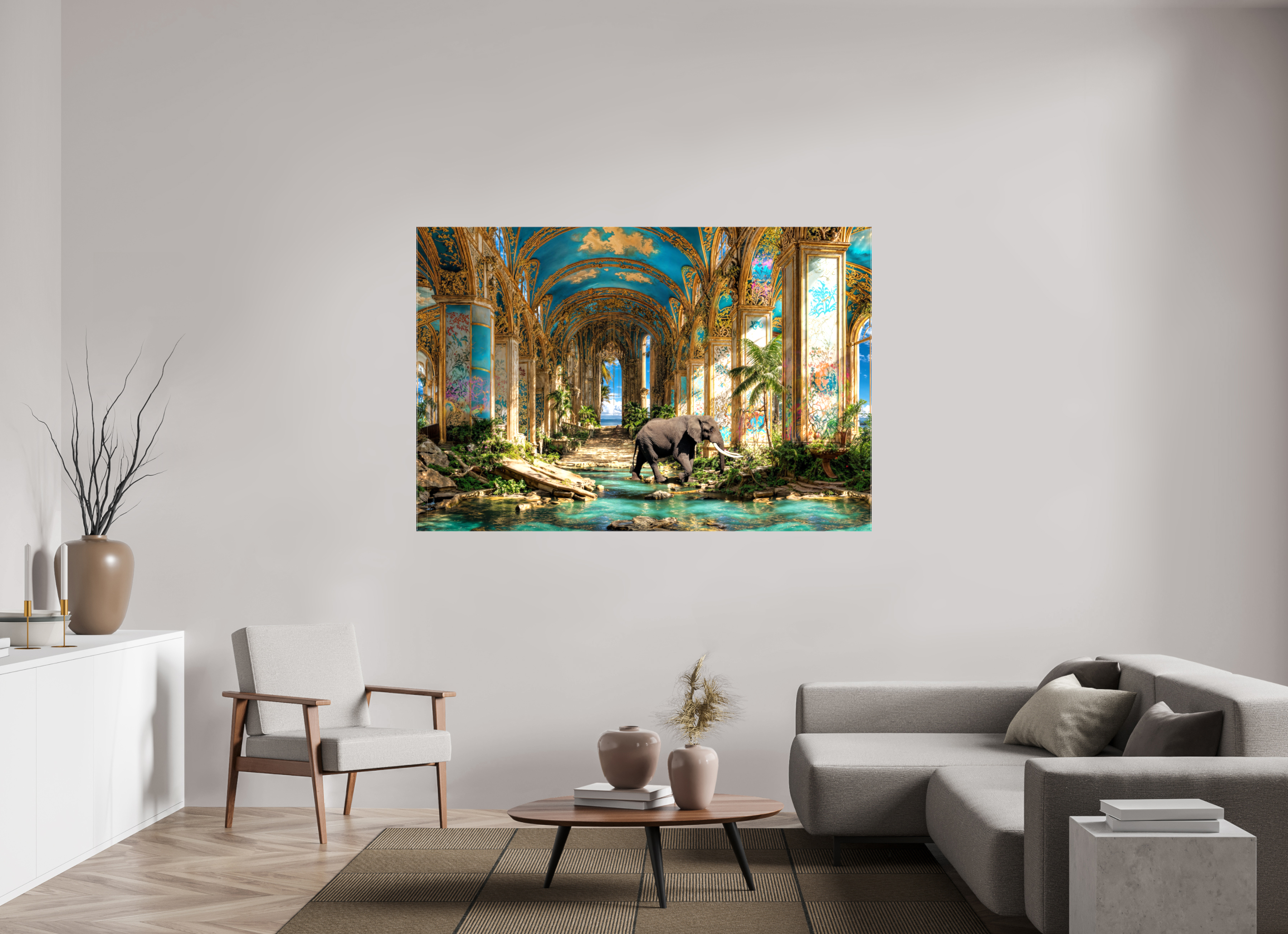 180 x 120 cm, Toile (Canvas) brillante sur châssis L'église abandonnée