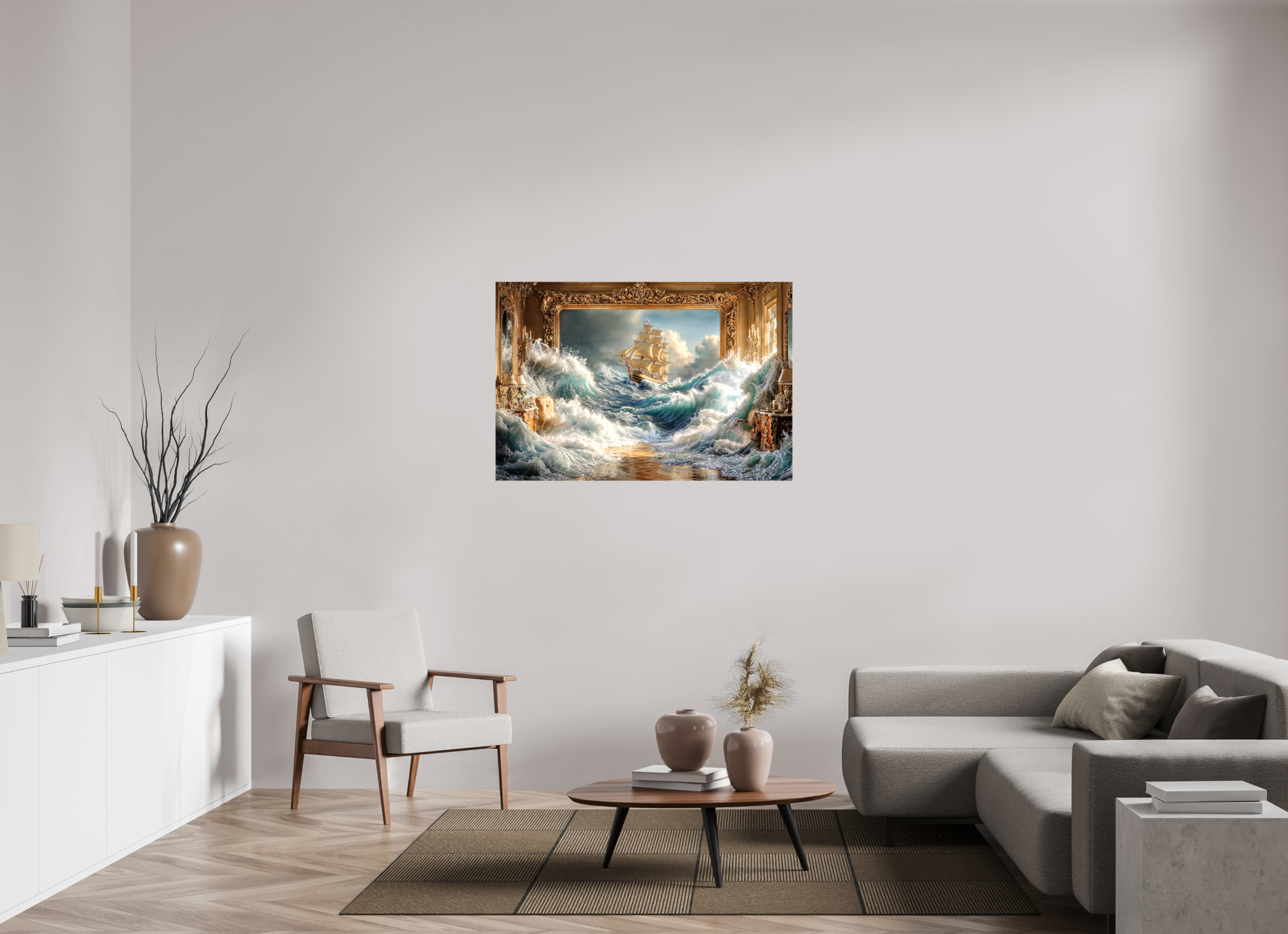 120 x 80 cm, Toile (Canvas) brillante sur châssis Le bateau