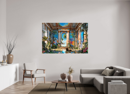 180 x 120 cm, Toile (Canvas) brillante sur châssis Le gardien des ruines
