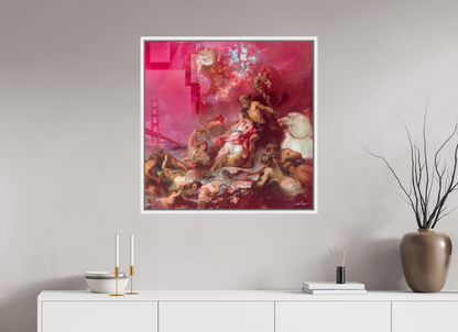 80 x 80 cm, Tirage photo sous plexi avec cadre Blanc Neptune