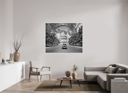 150,3 x 120 cm, Tirage photo sous plexi avec cadre Blanc Washington DC