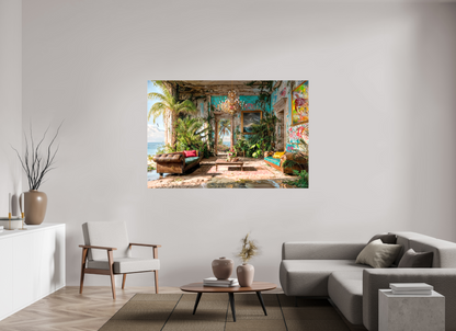 180 x 120 cm, Toile (Canvas) brillante sur châssis Ouverture sur l'océan 2