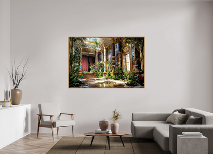 180 x 120 cm, Tirage photo sous plexi avec cadre Chêne naturel Opéra sauvage