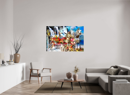 150 x 100 cm, Toile (Canvas) brillante sur châssis Night bird