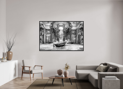 180 x 120 cm, Tirage photo sous plexi avec cadre Noir mat Le petit royaume