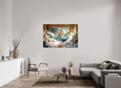 150 x 100 cm, Toile (Canvas) brillante sur châssis Le bateau