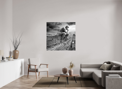 123,6 x 120 cm, Toile (Canvas) brillante sur châssis The thinker