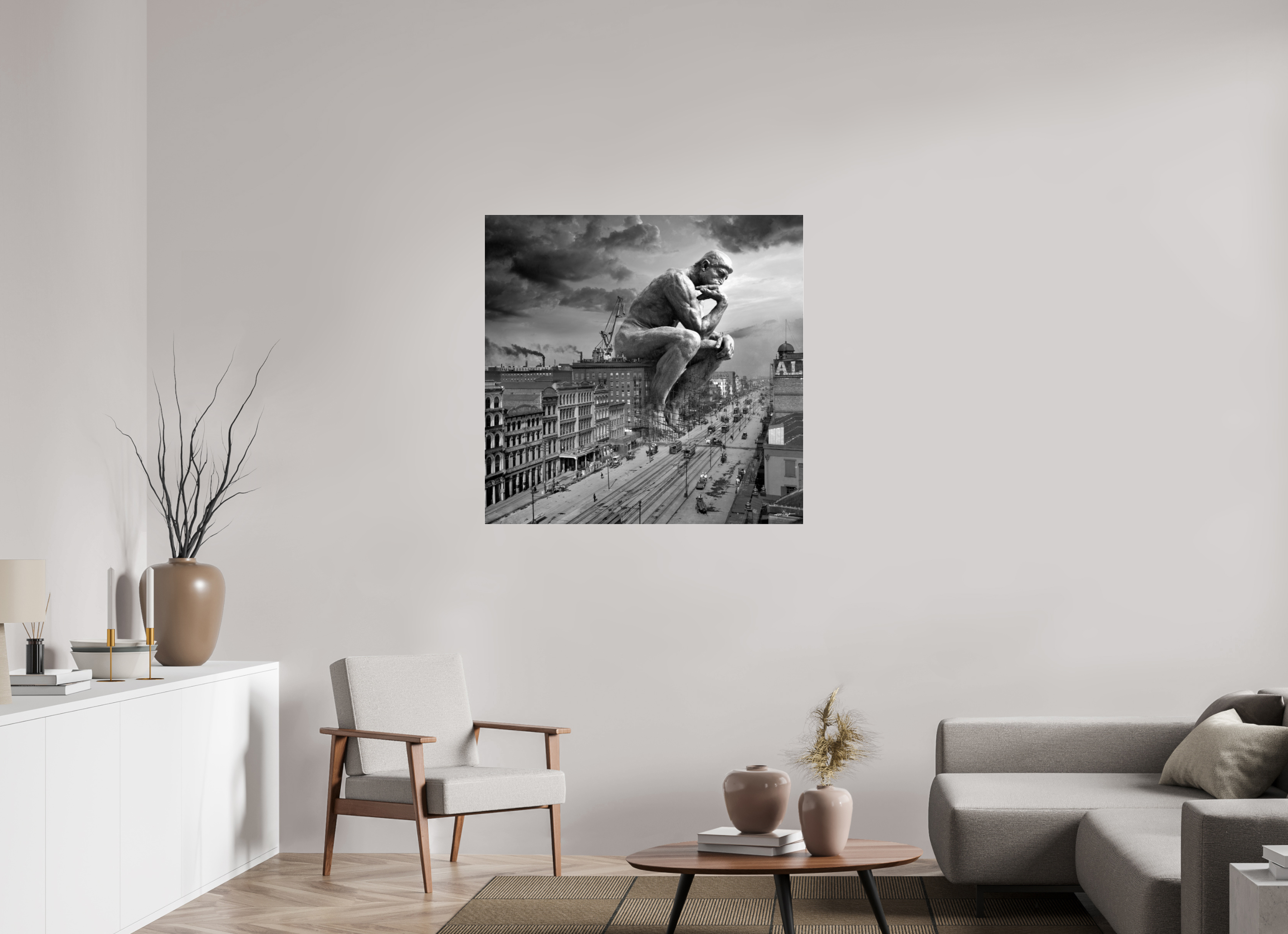 103 x 100 cm, Tirage photo sous Acrylique (plexi) The thinker