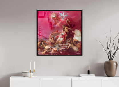 80 x 80 cm, Tirage photo sous plexi avec cadre Noir mat Neptune