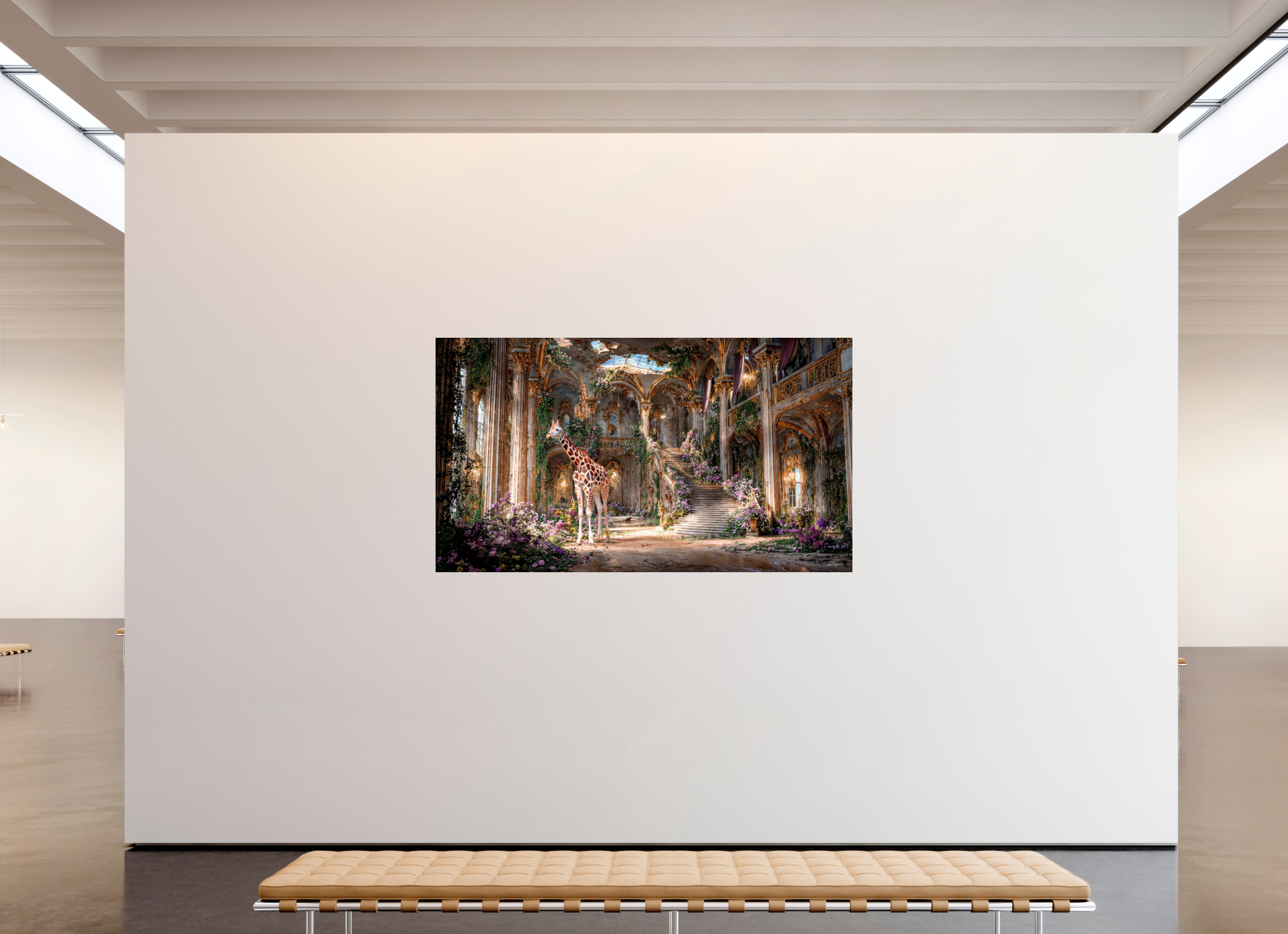 208 x 117 cm, Tirage papier photo UltraHD la girafe