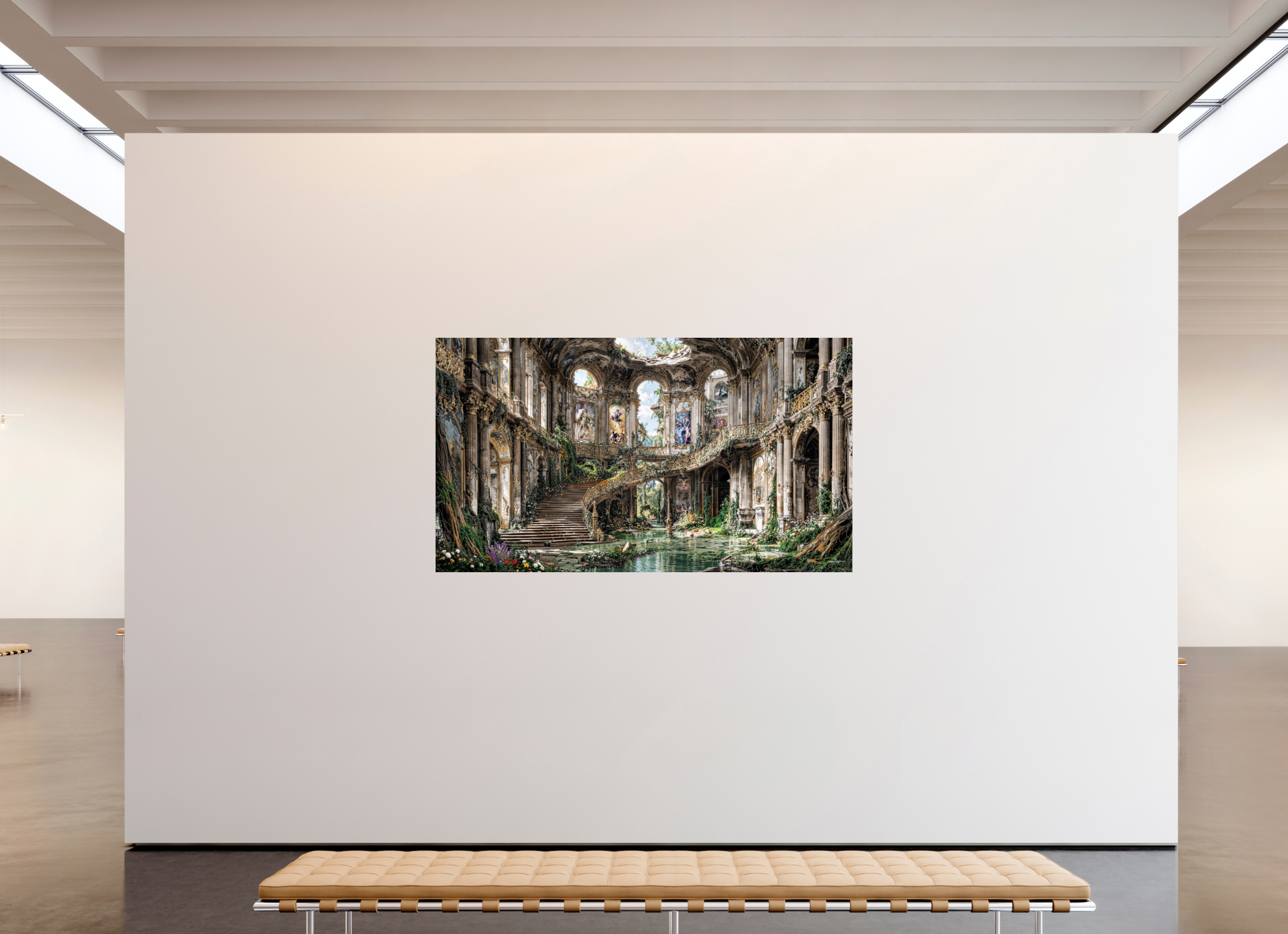 208 x 117 cm, Tirage papier photo UltraHD Le silence des ruines