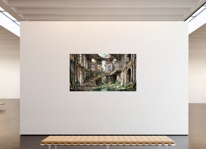 208 x 117 cm, Tirage papier photo UltraHD Le silence des ruines