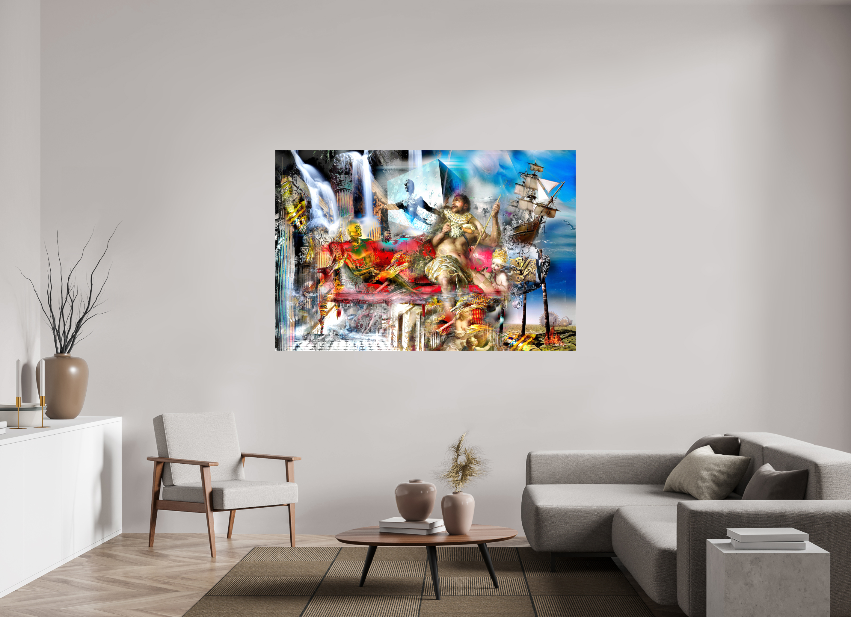 180 x 120 cm, Toile (Canvas) brillante sur châssis Night bird