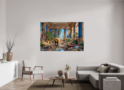 180 x 120 cm, Tirage papier photo UltraHD L'éléphant qui boit