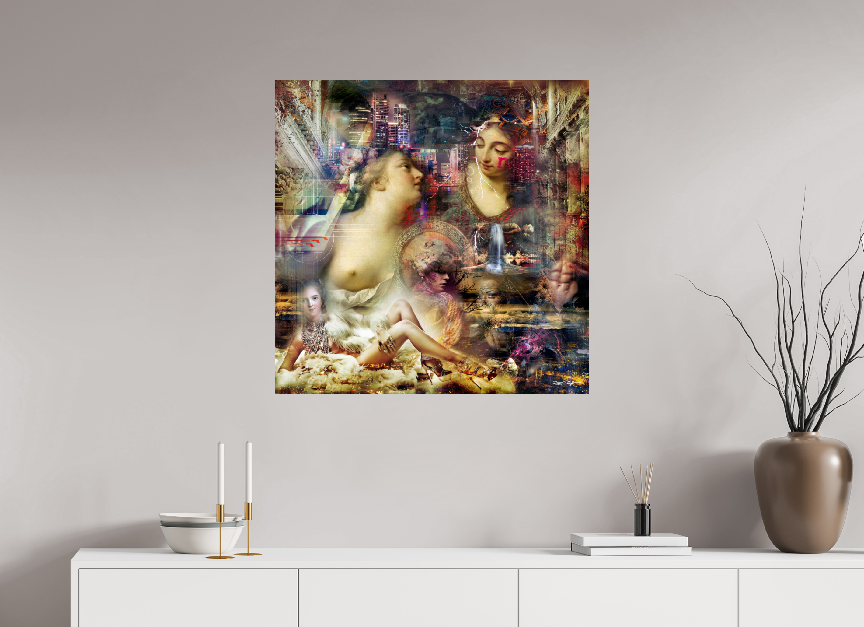 80 x 80 cm, Tirage photo sous Acrylique (plexi) Allégorie de l'abondance