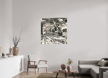 100 x 100 cm, Toile (Canvas) brillante sur châssis Détroit