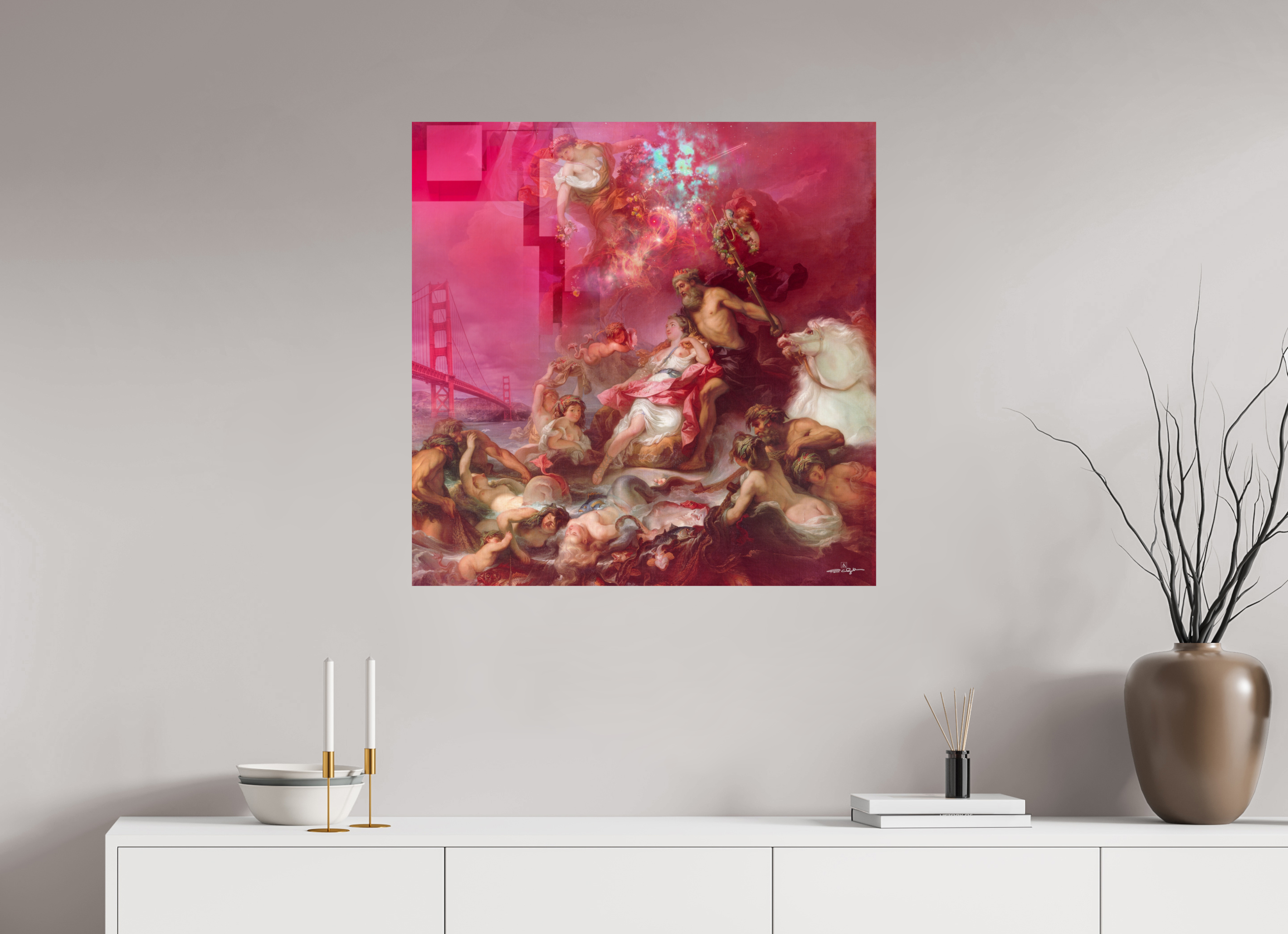 80 x 80 cm, Tirage papier photo UltraHD Neptune