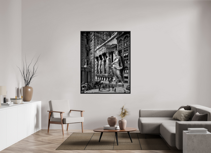 120 x 151,2 cm, Tirage photo sous plexi avec cadre Noir mat Wall Street