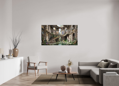 160 x 90 cm, Tirage papier photo UltraHD Le silence des ruines