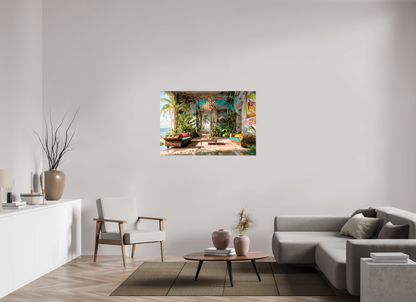 120 x 80 cm, Toile (Canvas) brillante sur châssis Salon sur océan