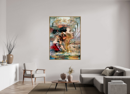 120 x 167,2 cm, Tirage photo sous plexi avec cadre Chêne naturel Allégorie du désir